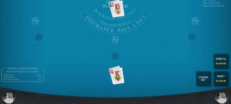 High Roller Blackjack Perfect Pairs