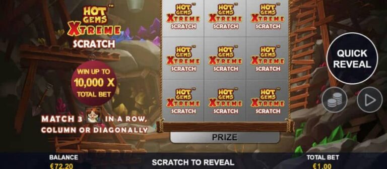 Hot Gems Xtreme Scratch Card