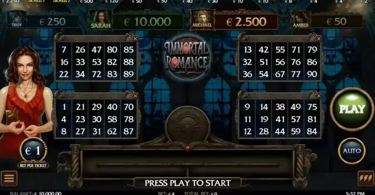 Immortal Romance Video Bingo