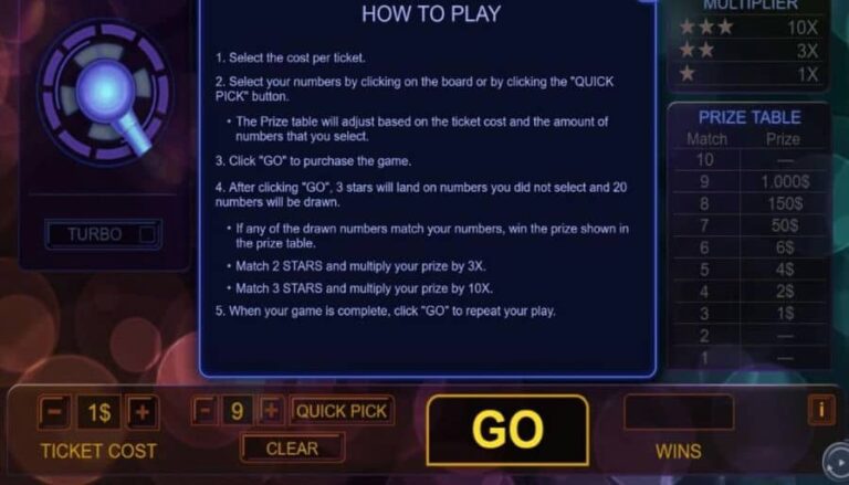 Instant Keno Multiplier