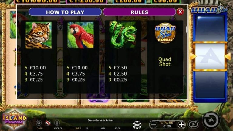 Island Princess Quad Shot