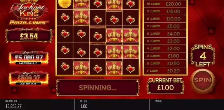 Jackpot King Prize Lines