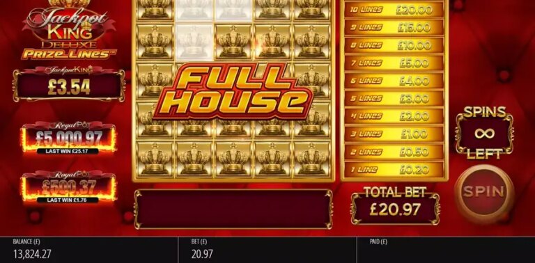 Jackpot King Prize Lines