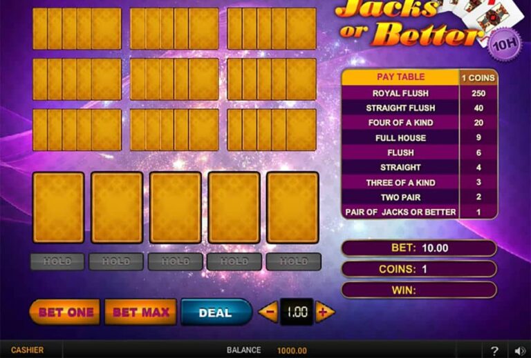 Jacks Or Better 10 Hands