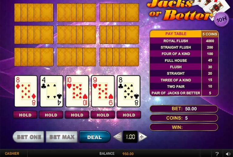 Jacks Or Better 10 Hands