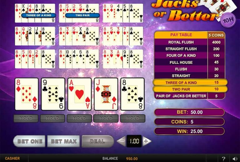 Jacks Or Better 10 Hands