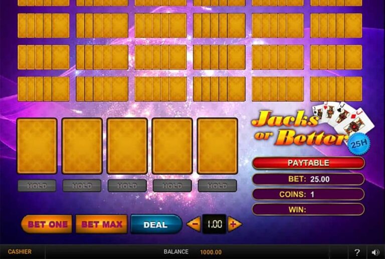 Jacks Or Better 25 Hands
