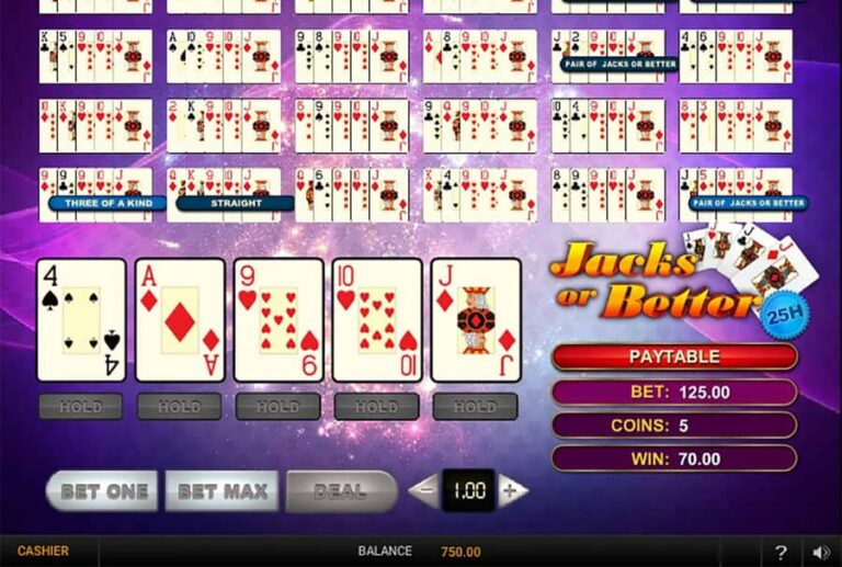 Jacks Or Better 25 Hands