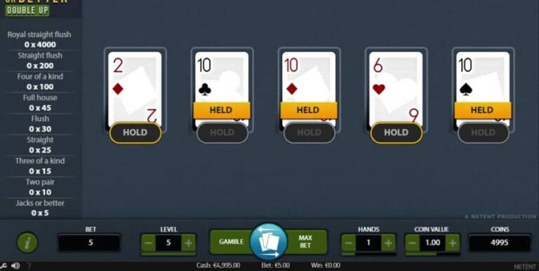 Jacks or Better Double Up (NetEnt)