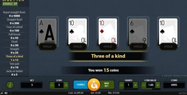 Jacks or Better Double Up (NetEnt)