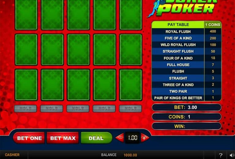 Joker Poker 3 Hands