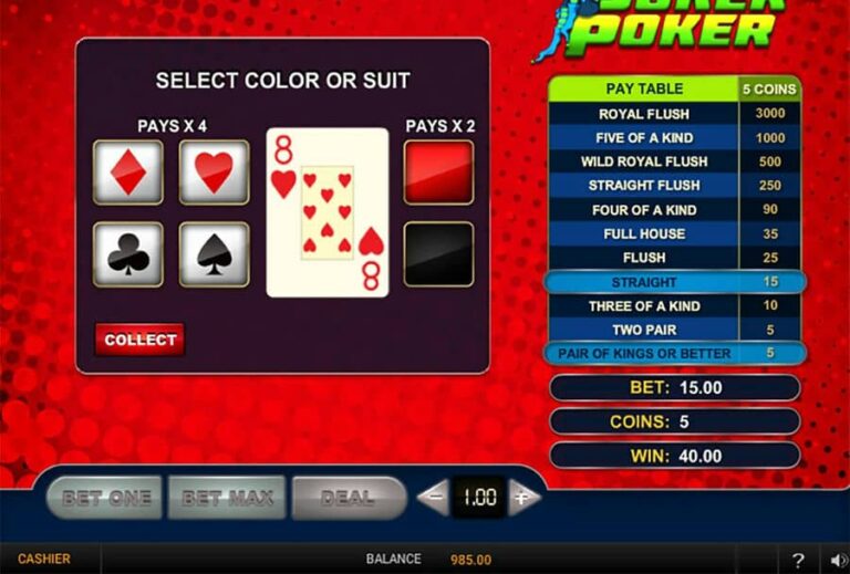 Joker Poker 3 Hands