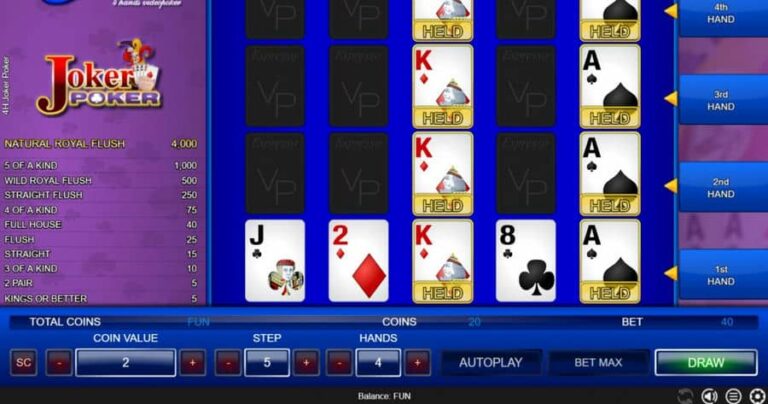 Joker Poker 4 Hands (Espresso Games)