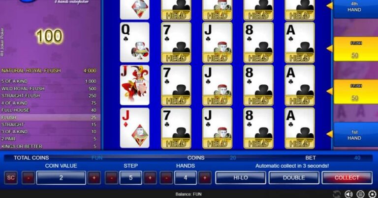 Joker Poker 4 Hands (Espresso Games)