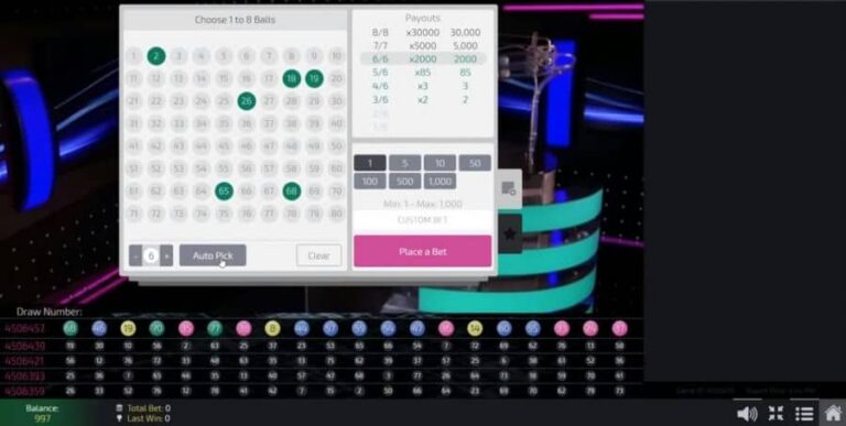 Keno Live Casino (Ezugi)
