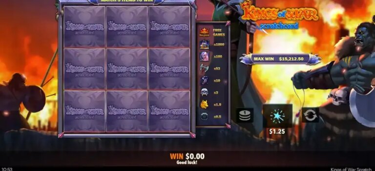 Kings of War Scratch Card