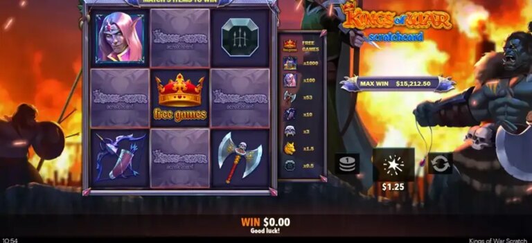 Kings of War Scratch Card