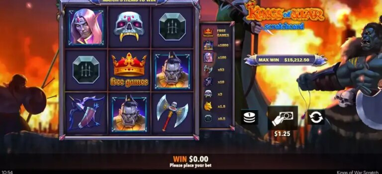 Kings of War Scratch Card