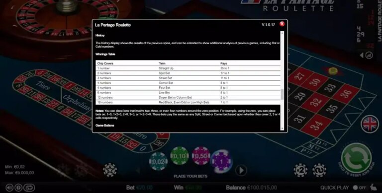 La Partage Roulette (Games Inc)