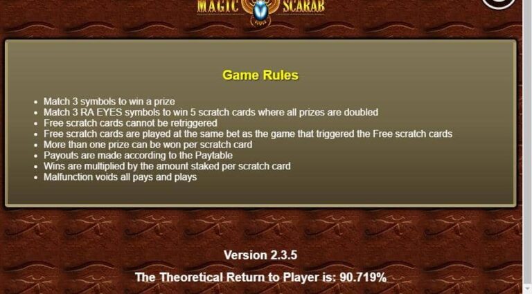 Magic Scarab Scratch