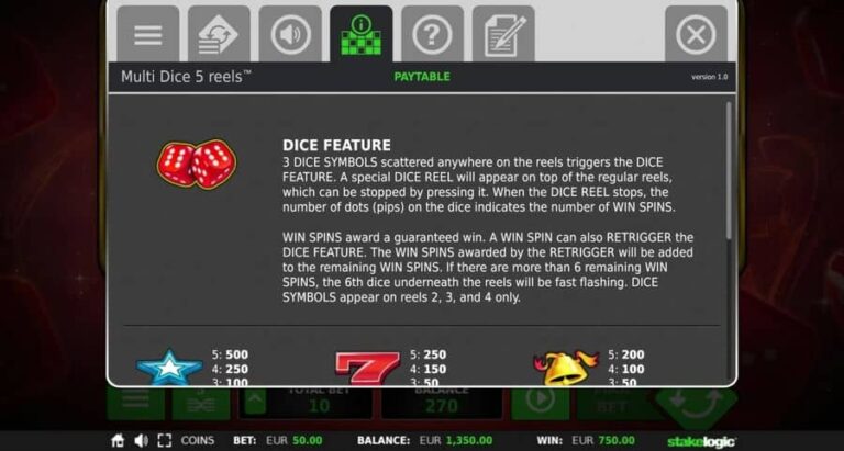 Multi Dice 5 Reels