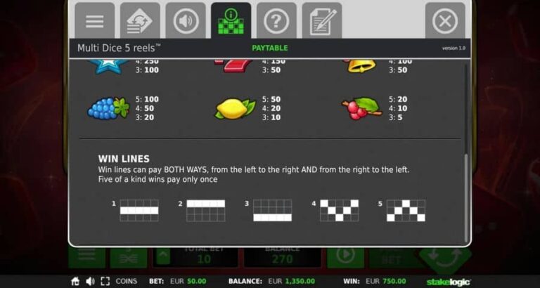 Multi Dice 5 Reels
