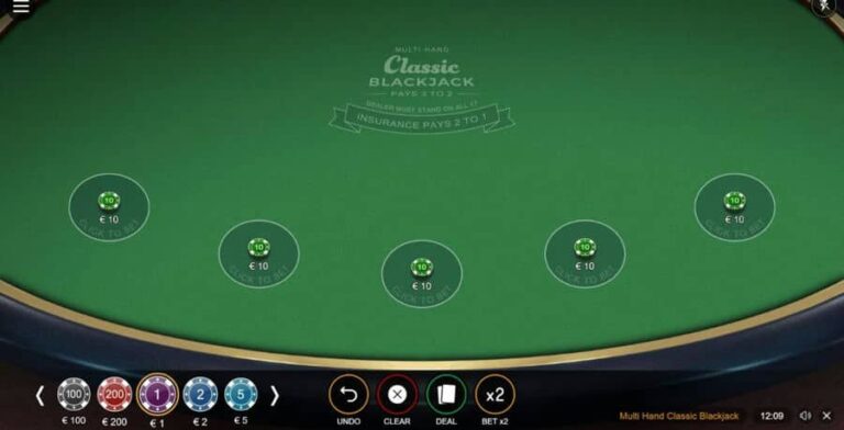 Multi Hand Classic 6 Deck Blackjack