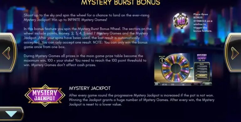 Mystery Burst Progressive Numbers