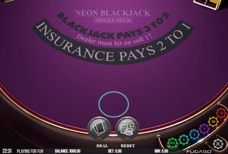Neon Blackjack Single Deck