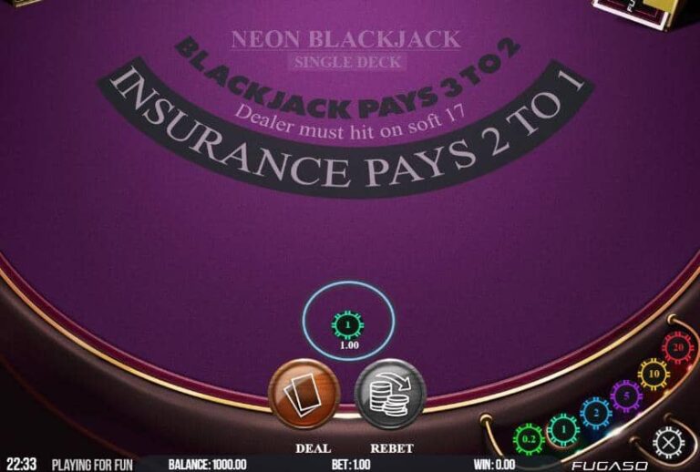 Neon Blackjack Single Deck