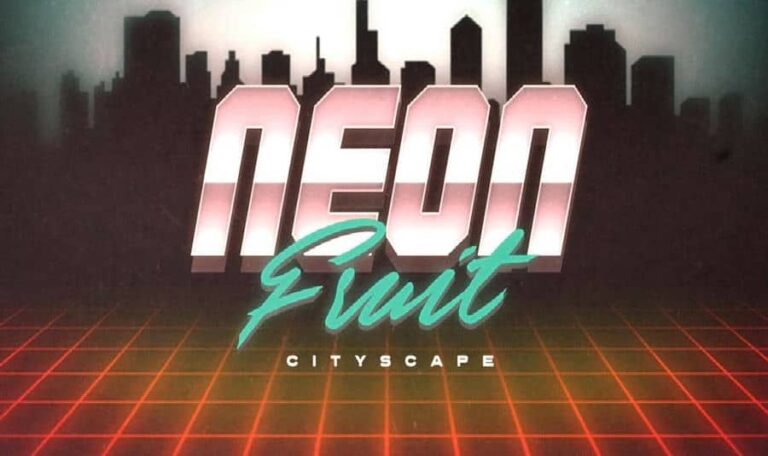 Neon Fruit Cityscape