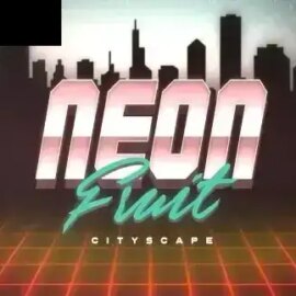 Neon Fruit Cityscape