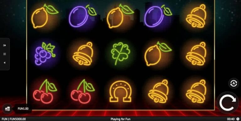 Neon Fruit Cityscape