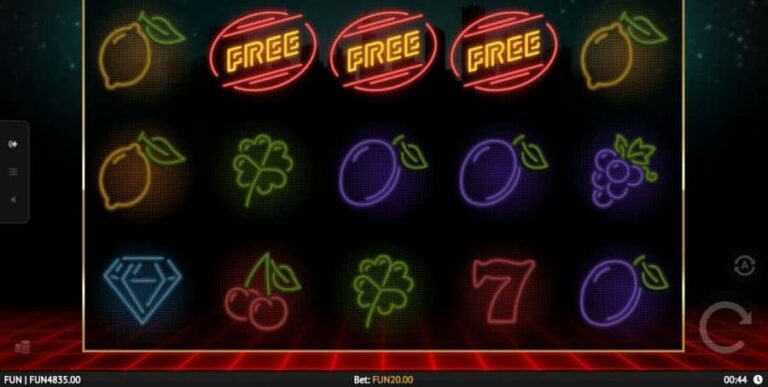 Neon Fruit Cityscape