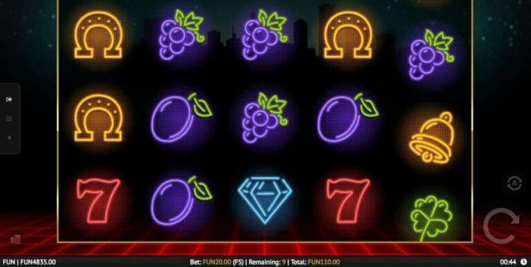 Neon Fruit Cityscape