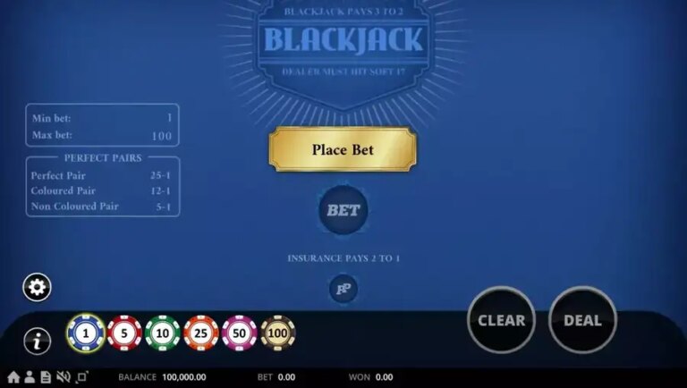 Perfect Pairs Blackjack (Swintt)