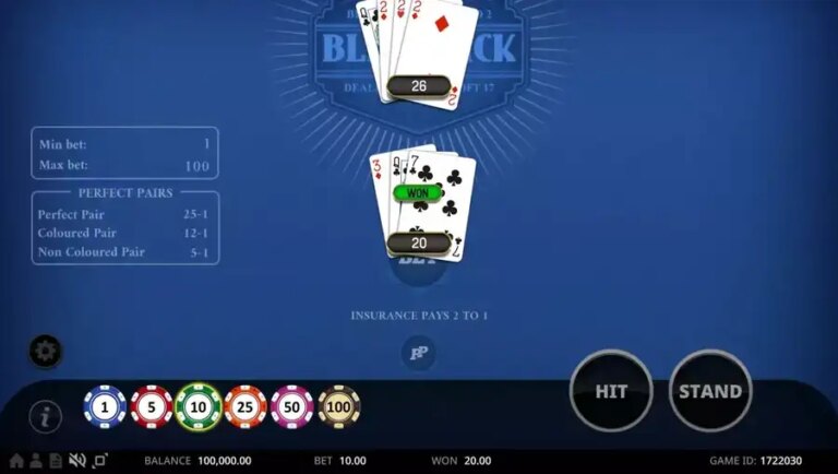 Perfect Pairs Blackjack (Swintt)