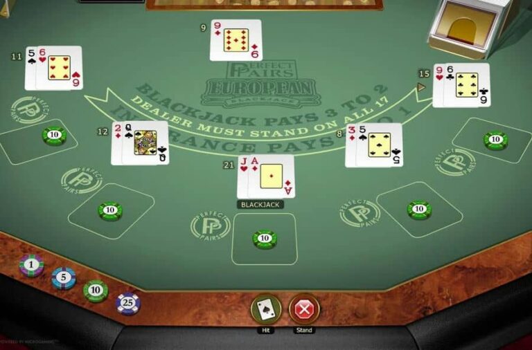 Perfect Pairs European Blackjack Gold MH