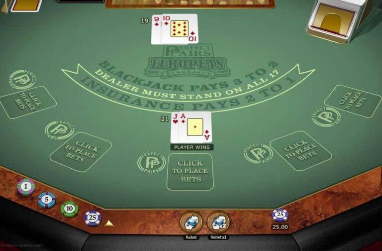 Perfect Pairs European Blackjack Gold MH