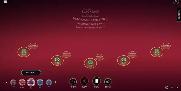 Premier Blackjack with Buster Blackjack