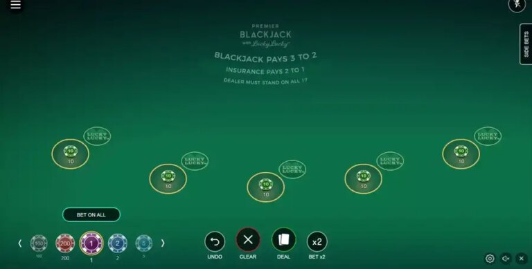 Premier Blackjack with Lucky Lucky