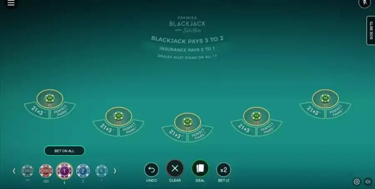 Premier Blackjack with Side Bets