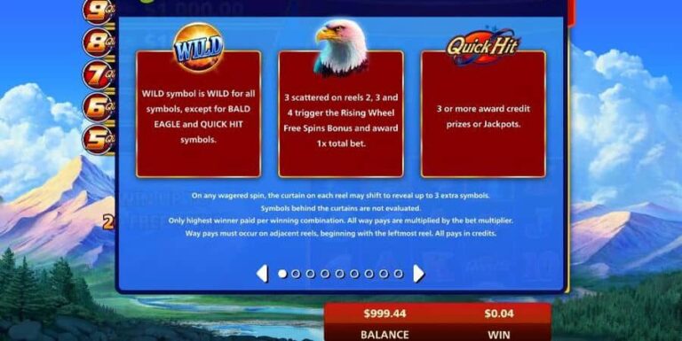 Quick Hit Ultra Pays Eagle’s Peak