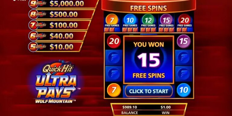 Quick Hit Ultra Pays Wolf Mountain