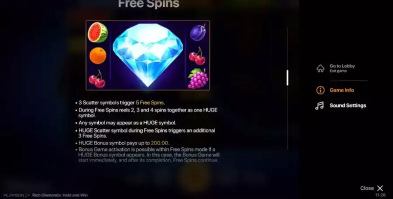 Rich Diamonds Hold and Win