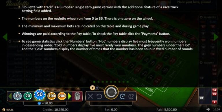 Roulette with track High
