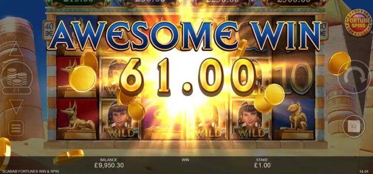 Scarab Fortunes Win and Spin