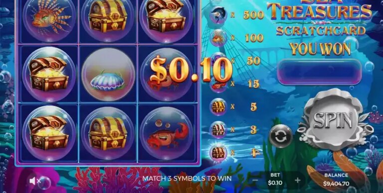 Sea Treasures Scratchcard