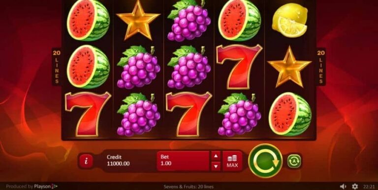 Sevens Fruits: 20 lines