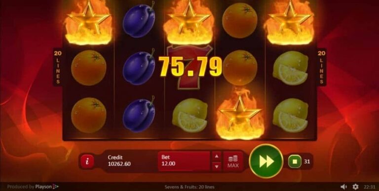 Sevens Fruits: 20 lines